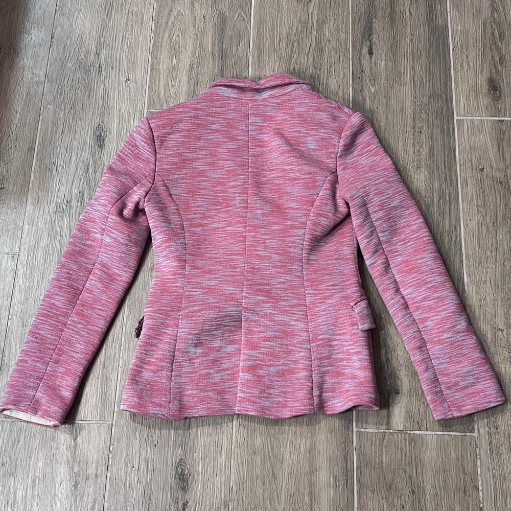 Anthropologie Blazer Jacket Cartonnier Pink Tonal Floral Inside Coat Cottagecore - Picture 7 of 11